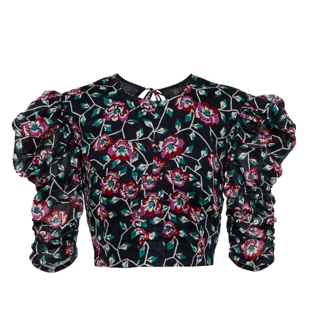 ISABEL MARANT ETOILE Silva floral cotton cropped top